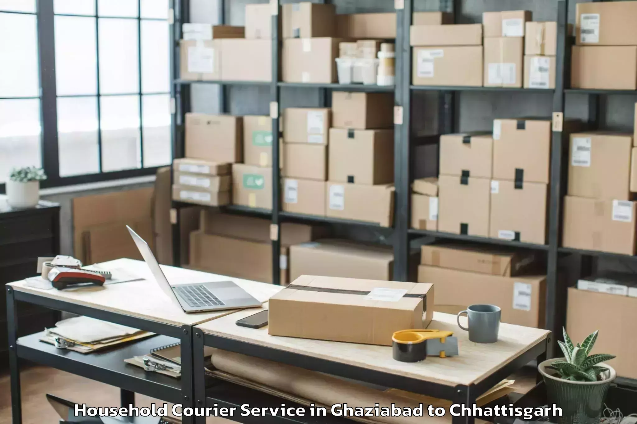 Book Ghaziabad to Malkharoda Household Courier Online